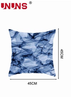 UNUNS Geometric Patttern Pillow Covers,Peach Skin Set Of 6,Blue Ocean Decorative Cushion Covers For Sofa,Cushion Cover 45x45 Centimeter  - Image 5