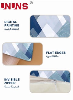 UNUNS Geometric Patttern Pillow Covers,Peach Skin Set Of 6,Blue Ocean Decorative Cushion Covers For Sofa,Cushion Cover 45x45 Centimeter  - Image 4