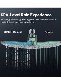 Jomoo 9-Inch High Pressure Rainfall Shower Set, Adjustable 3 in 1 Shower Tap Combo with On/Off Switch Handheld Shower Head Set  - Image 5