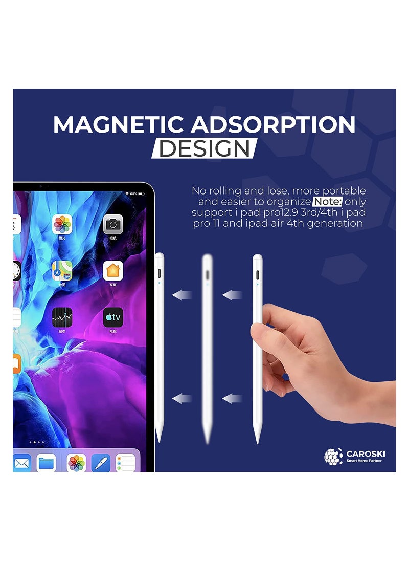 CAROSKI - Stylus Pen for iPad - Apple Pencil 1 Year Warranty with Palm Rejection Tilt Sensitive and Fast Charger - Magnetic Attachment Long Battery Life - Compatible with iPad Screen 2018 and above - Image 1