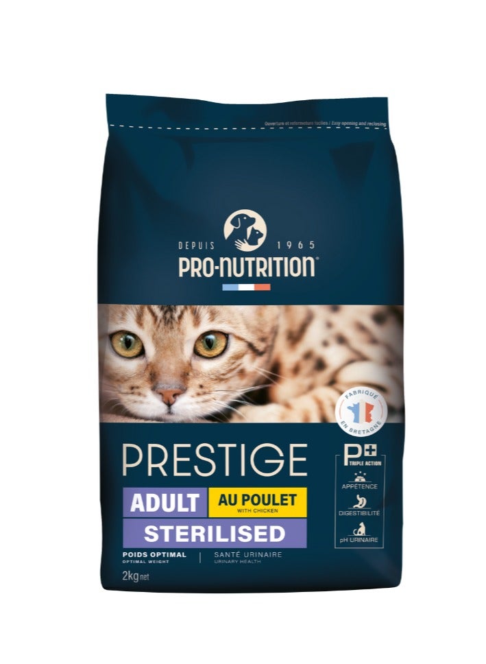 Pro nutrition Prestige Cat Adult Sterilised Chicken 2Kg - Image 1