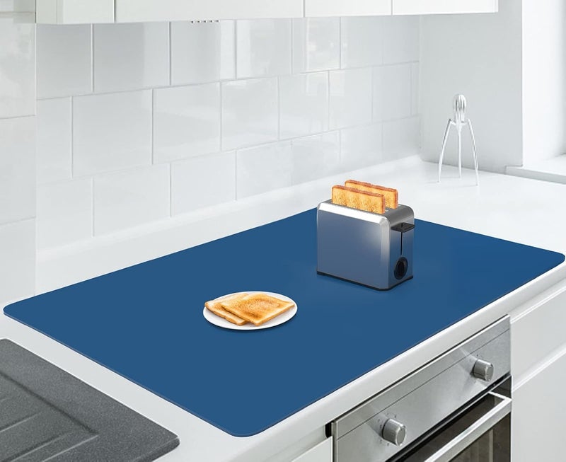 AECHY Extra Large Silicone Mat 353x235x008 Multipurpose Silicone Mat Thick Heat Resistant Mat Shipped Rolled Up Kitchen Counter Mat Waterproof Nonslip Mats for Kitchen Counter Blue