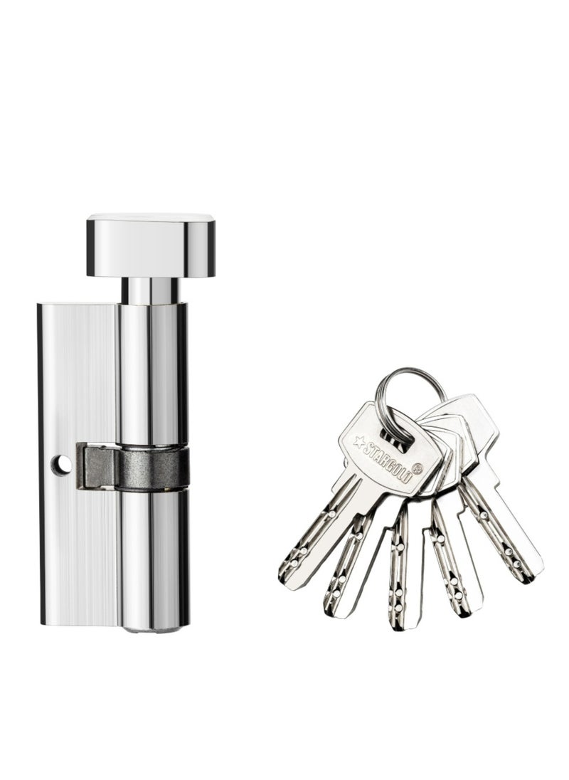 Stargold High-Quality 70mm Cylinder Lock, Anti-Theft Iron Body, Brass Cylinder with 5 Computer Keys, Reliable Security for Home and Office Use  - Image 1