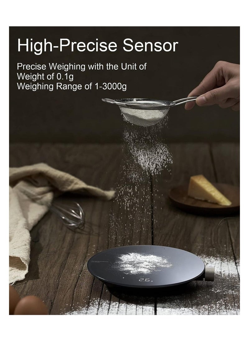 HOTO - Smart Kitchen Scale | 0.1g High-Precision Digital Food Scale | 3kg Capacity | LED Display | Mi Home App Connectivity | Coffee Brewing Feature | Tempered Glass Surface | Battery-Powered - Image 1