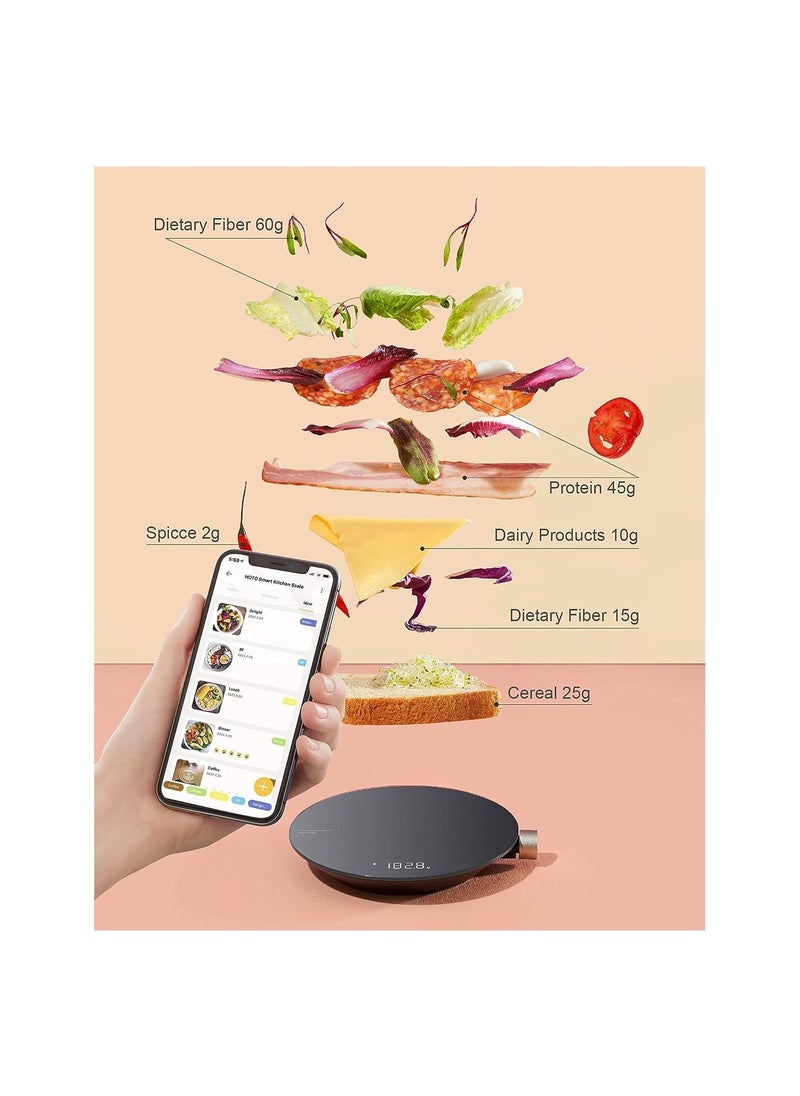 HOTO - Smart Kitchen Scale | 0.1g High-Precision Digital Food Scale | 3kg Capacity | LED Display | Mi Home App Connectivity | Coffee Brewing Feature | Tempered Glass Surface | Battery-Powered - Image 1