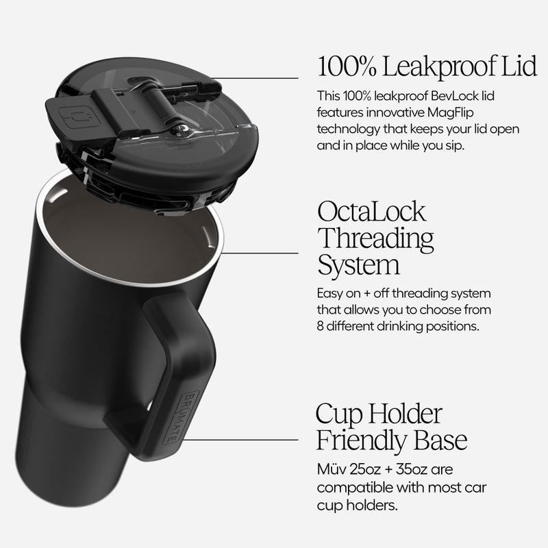 BrÃ¼Mate MÃ¼v - 35oz 100% Leak Proof Insulated Coffee Mug with Handle & Lid - Stainless Steel Coffee Travel Mug - Double Walled Coffee Cup (Dark Aura) - Image 3