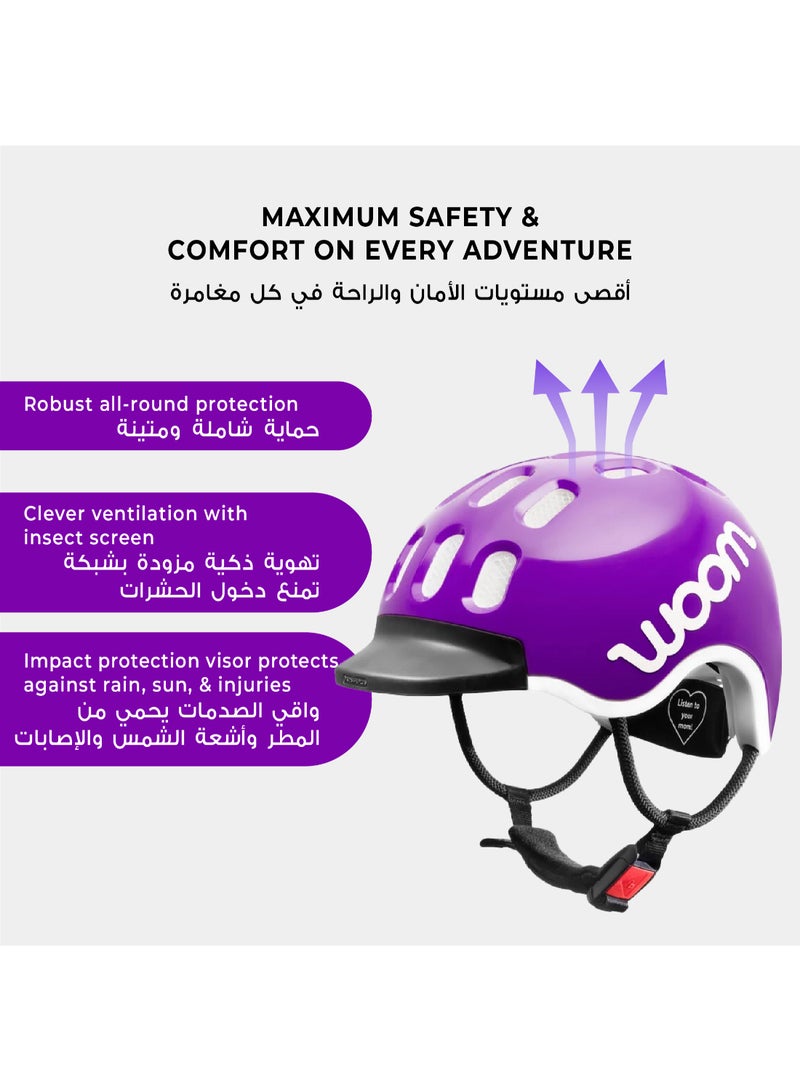 Woom Bike Helmet – Bicycle Helmet for Kids – Lightweight In-Mold Protection – Extra Small Size – Purple Haze - Image 2