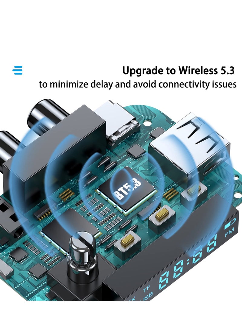 Bluetooth Transmitter Receiver, Bluetooth Transmitter Receiver with Display, V5.3 Bluetooth Receiver for Home Stereo/Headphones/Speakers/Home Theater/Tv/Low Latency - Image 5