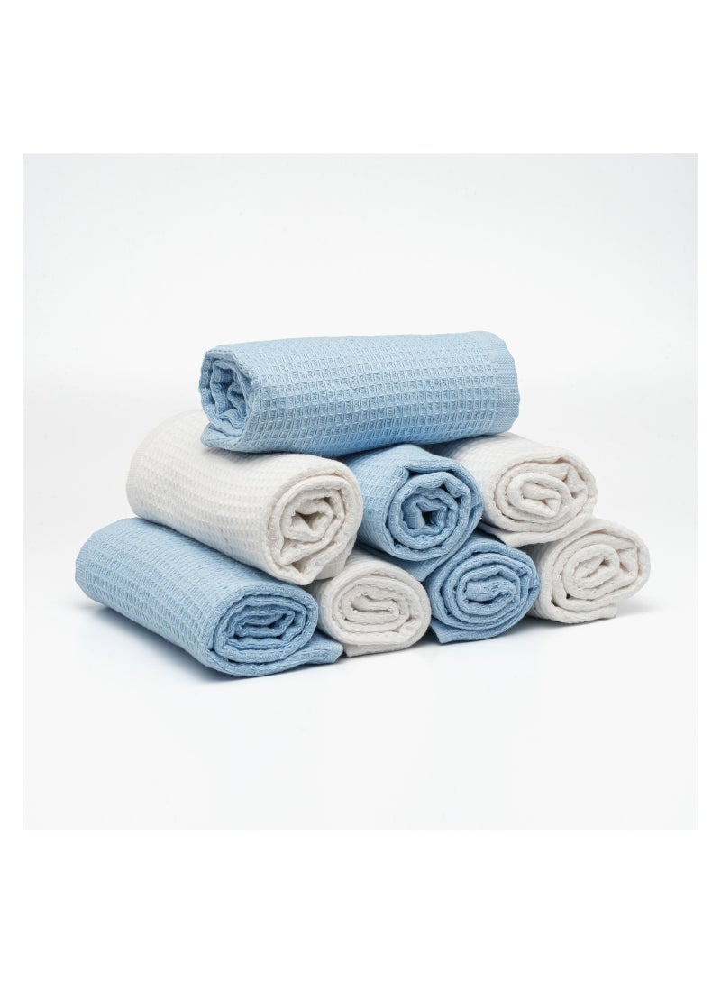 AQMBless AQM Bless Turkish Cotton Kitchen Cloth/Tea Towel - Sustainable, Soft, and Durable - Dual Textured Design - Every Purchase Makes a Global Impact, Pack of 8  - Image 1