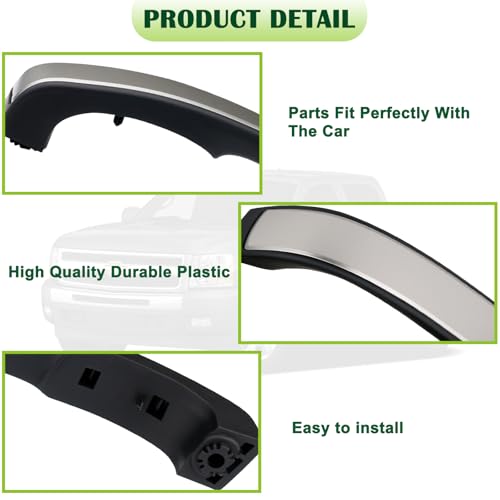 omoZone Interior Door Pull Handle Armrest Inside Grab Handle Front Left Driver Side Ebony Compatible with 2010-2014 Chevrolet Chevy Silverado GMC Sierra Replaces 25932417 - Image 5
