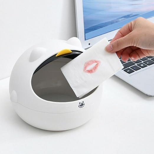 7 Seas 7Seas Mini Desktop Trash Can Bin with LidTiny Waste Bin Makeup Pad Garbage Holder for Coffee Table Tabletop Decorative Garbage bin For HomeBedroomLivingOfficeCoffee TableSmall Desk wastebin  - Image 3