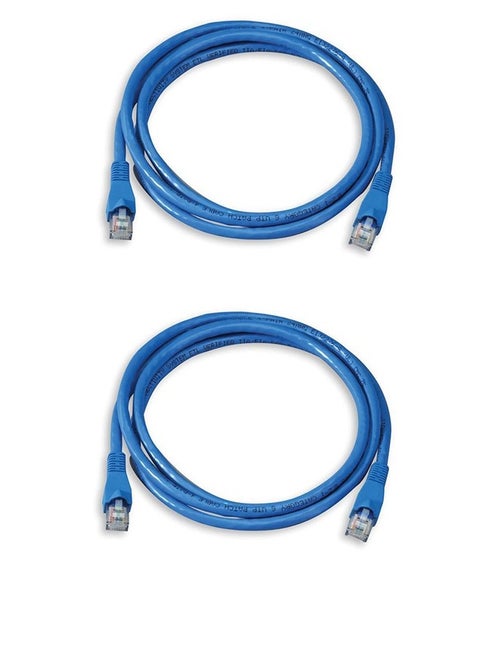 Pack Of 2 Cat6 RJ45 Ethernet Network cable 0.5MTR blue