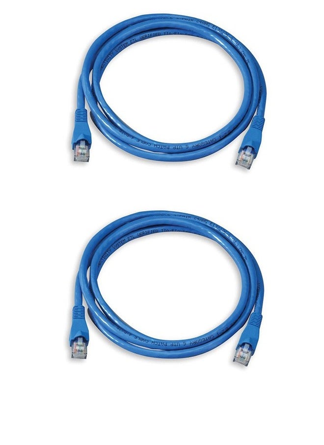Taimi Pack Of 2 Cat6 RJ45 Ethernet Network cable 0.5MTR blue  - Image 1