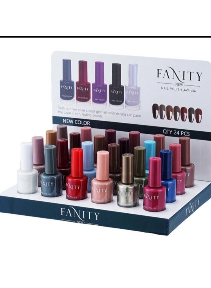 FANITY Nail polish set contains 24 multi-colored pieces