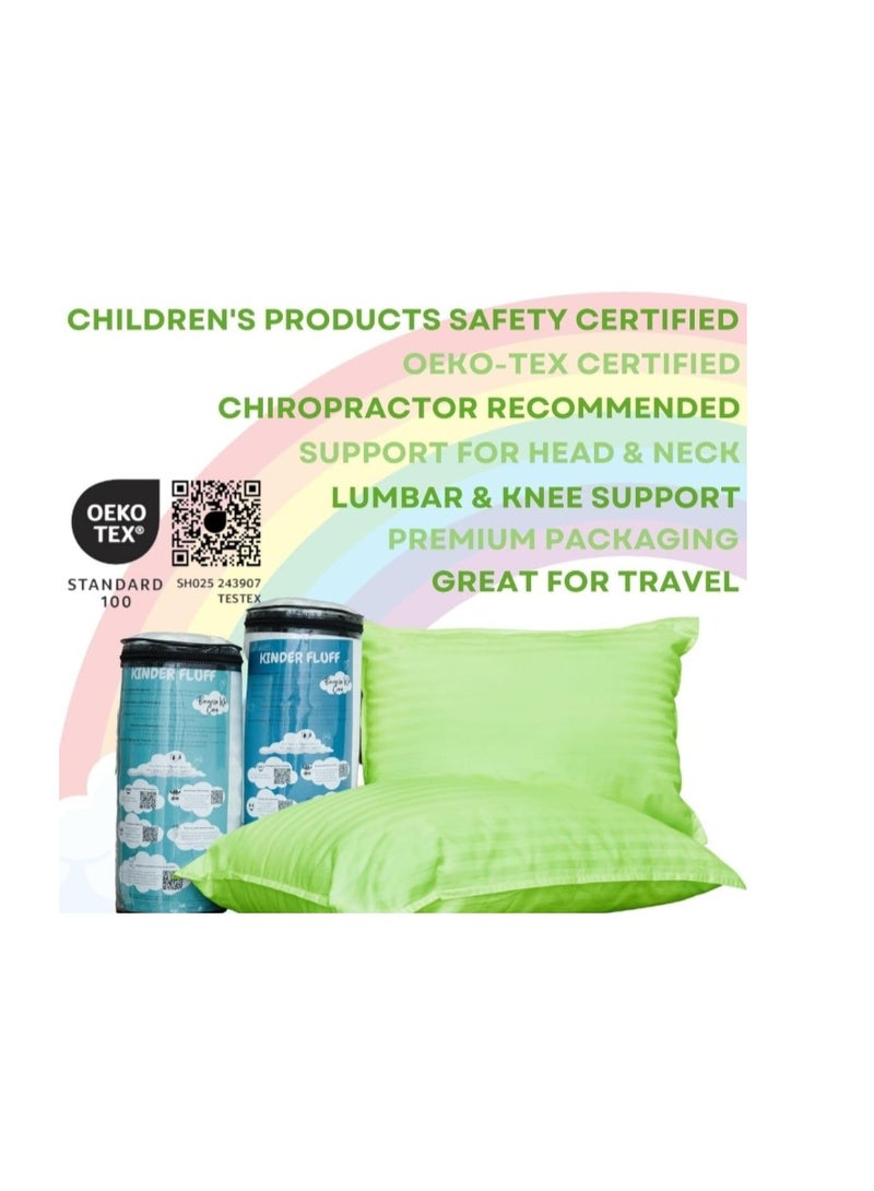 kinder Fluff Children Pillows (2pk) - The only Pillow for Kids 300T Soft Cotton & Down Alternative Fill - Hypoallergenic, Machine Washable, Ideal Pillow for Kids Bed & Travel Pillow (43x66cm) - Image 3