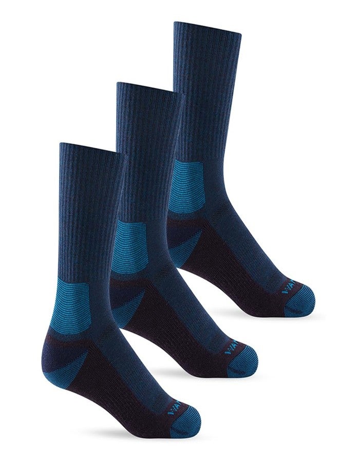 WANDER Merino Wool Socks Men 3 Pairs Cushioned Calf Boot Socks Moisturing Wicking Everyday Thermal Crew Socks - Image 1