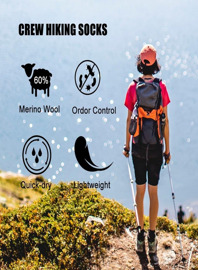 WANDER Merino Wool Socks Men 3 Pairs Cushioned Calf Boot Socks Moisturing Wicking Everyday Thermal Crew Socks - Image 2