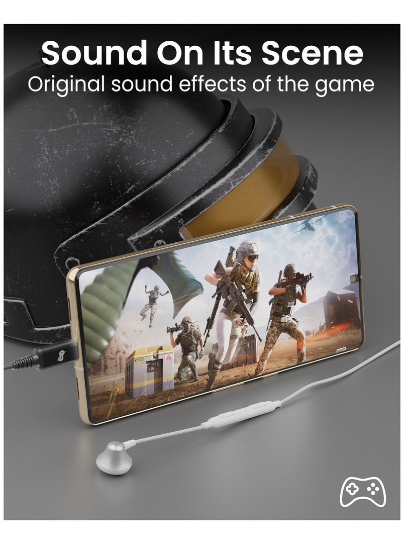 Remson - Remson Wired Mono Stereo Earphone USB Type-C Connector Headphone /Earphone/Earbud Hi-Fi with In-Line Remote Compatible for Samsung Galaxy S21 Ultra 5G S20 FE Note 20/10, iPad Pro 2018 and Mac Book. - Image 1