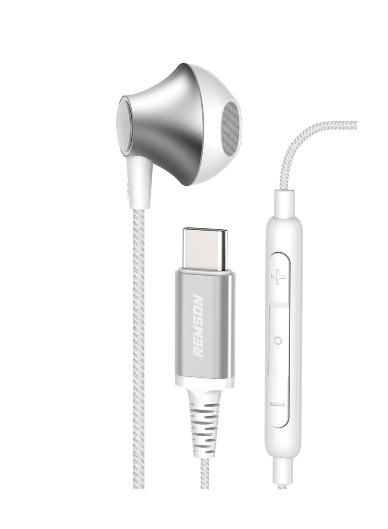 Remson Wired Mono Stereo Earphone USB Type-C Connector Headphone /Earphone/Earbud Hi-Fi with In-Line Remote Compatible for Samsung Galaxy S21 Ultra 5G S20 FE Note 20/10, iPad Pro 2018 and Mac Book.
