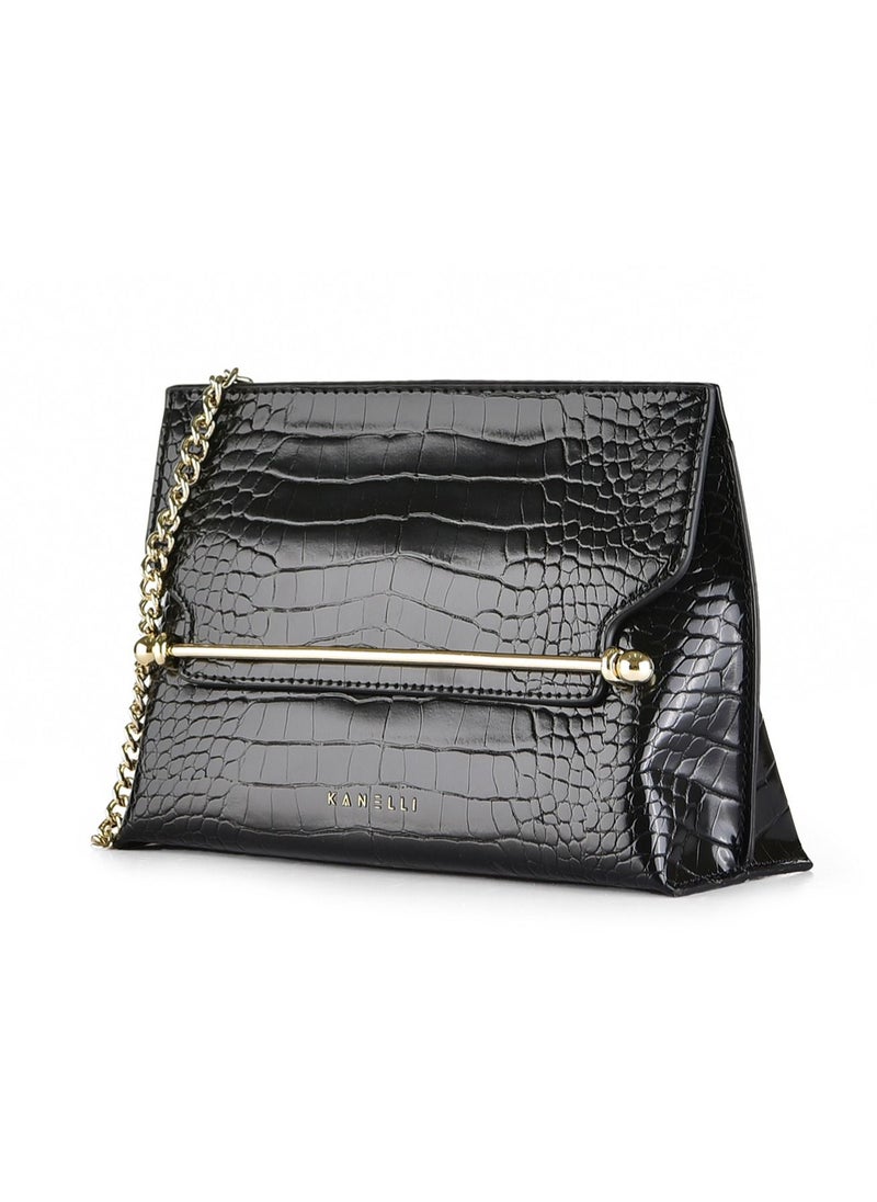 KANELLI - Leather hand bag for women from Kanelli , Black - Image 1
