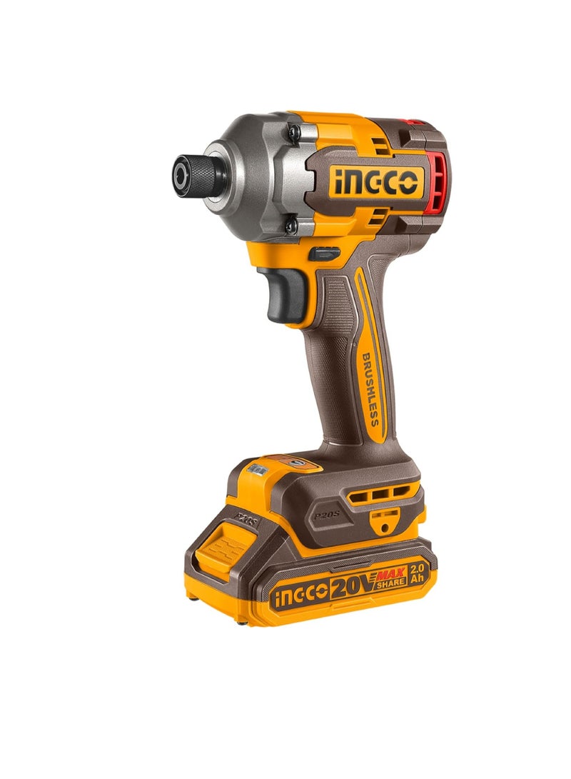INGCO INGCO 20V Cordless Brushless Impact Driver – Model CIRLI2028 (285Nm Torque) - Image 1