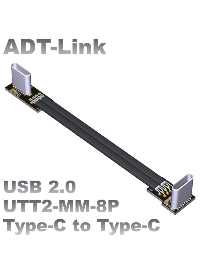 ADT-Link USB2.0 Flat Thin Type-C Charging Data Cable Core Cable With Shielding Support Large Current-Color:T2G-T2G-Length:35cm  - Image 2