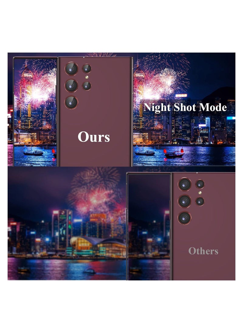 ELTRAZONE ELTERAZONE Compatible With Samsung Galaxy S22 Ultra Camera Lens Protector, Aluminum Alloy Tempered Glass, [Installation Frame] with Camera Screen Protector for S22 Ultra 5G (Burgundy) - Image 3