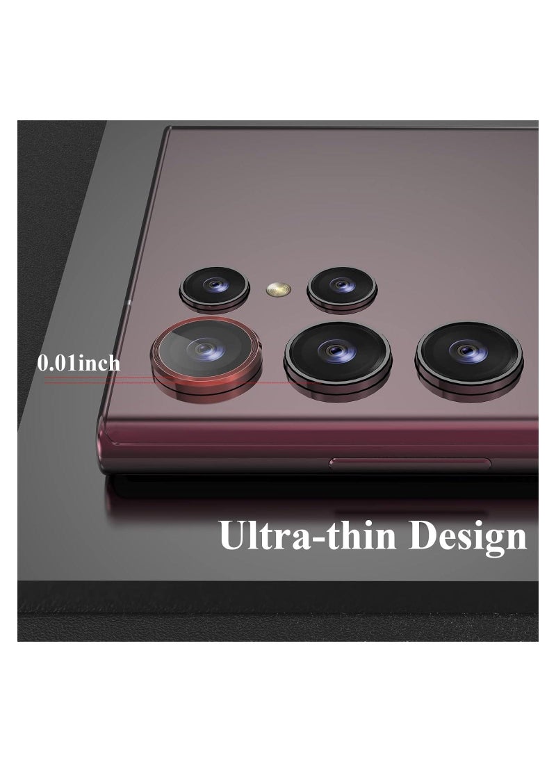 ELTRAZONE ELTERAZONE Compatible With Samsung Galaxy S22 Ultra Camera Lens Protector, Aluminum Alloy Tempered Glass, [Installation Frame] with Camera Screen Protector for S22 Ultra 5G (Burgundy) - Image 4