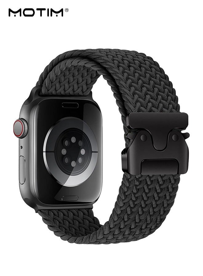 Motim Nylon Woven Loop Band for Apple Watch 42/44/45/46/49mm, Sport Replacement Strap Wristband Compatible with Apple Watch Ultra 1/2 iWatch SE Series 10/9/8/7/6/5/4/3/2/1/SE  - Image 1