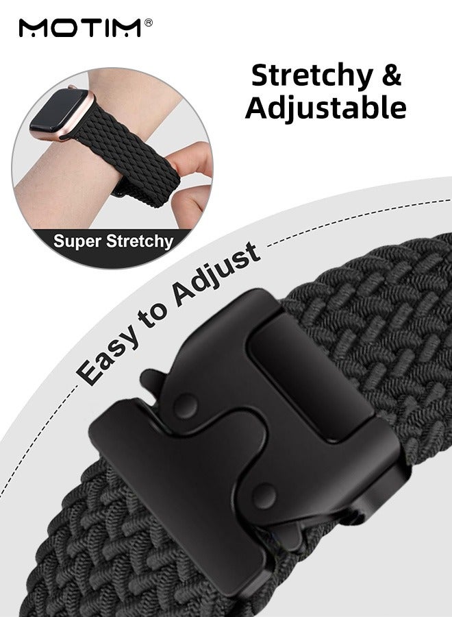 Nylon Woven Loop Band for Apple Watch 42/44/45/46/49mm, Sport Replacement Strap Wristband Compatible with Apple Watch Ultra 1/2 iWatch SE Series 10/9/8/7/6/5/4/3/2/1/SE