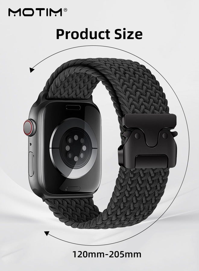 Nylon Woven Loop Band for Apple Watch 42/44/45/46/49mm, Sport Replacement Strap Wristband Compatible with Apple Watch Ultra 1/2 iWatch SE Series 10/9/8/7/6/5/4/3/2/1/SE