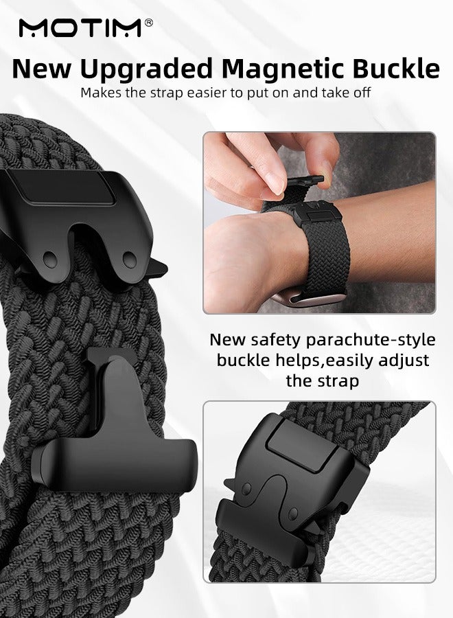 Motim Nylon Woven Loop Band for Apple Watch 42/44/45/46/49mm, Sport Replacement Strap Wristband Compatible with Apple Watch Ultra 1/2 iWatch SE Series 10/9/8/7/6/5/4/3/2/1/SE  - Image 3