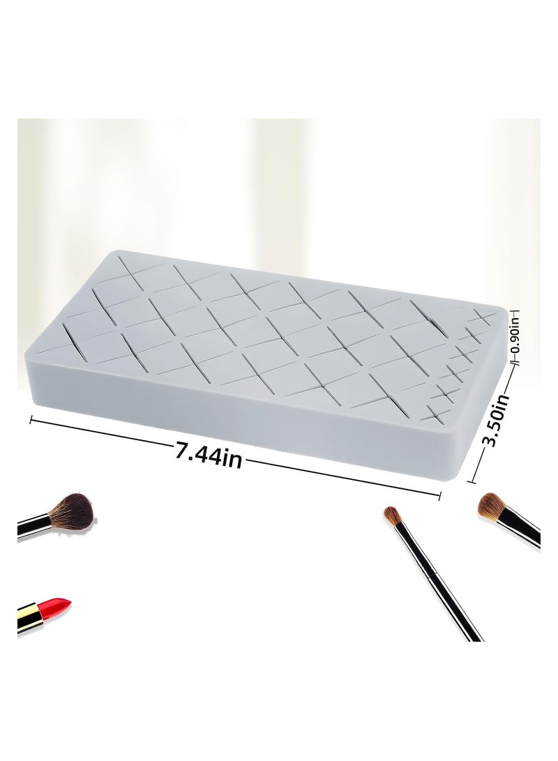 KASTWAVE Silicone Lipstick Storage Box, 3 Pcs Makeup Brush Organizer Display Stand Eye Shadow Brush Eyebrow Pencil Holder, Large 18 Grids Cosmetic Desktop Storage - Image 5