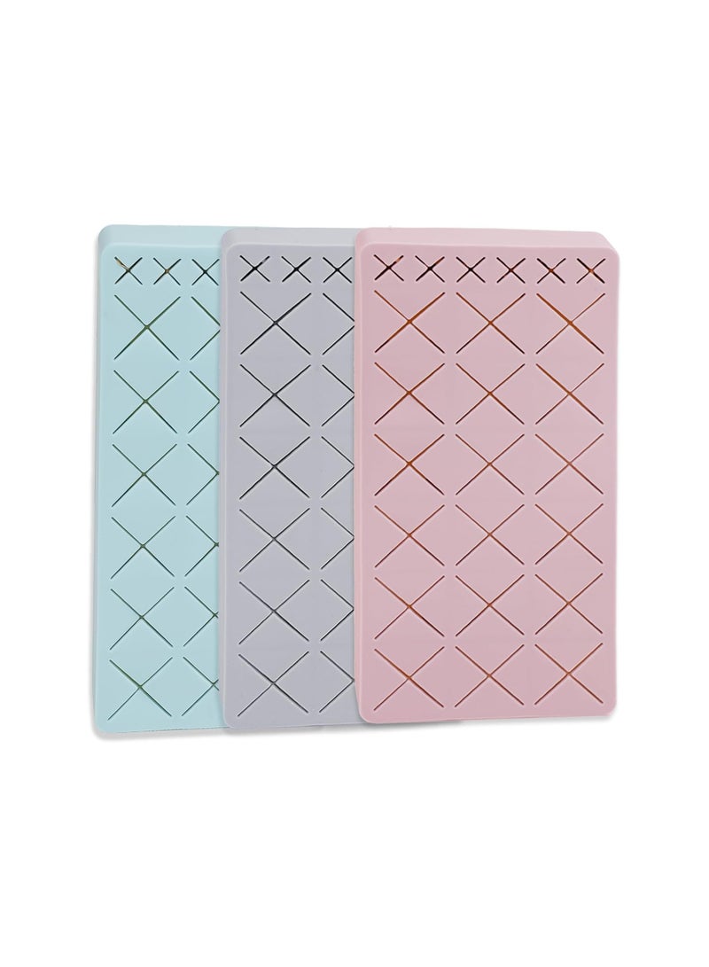 KASTWAVE Silicone Lipstick Storage Box, 3 Pcs Makeup Brush Organizer Display Stand Eye Shadow Brush Eyebrow Pencil Holder, Large 18 Grids Cosmetic Desktop Storage - Image 1