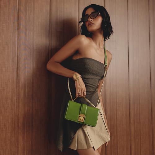 Miraggio Scarlet Solid Crossbody Bag with Convertable Sling/Shoulder Chain for Women (Dark Green) - Image 5