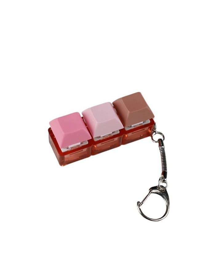 Press Transparent Candy Color 2 Holes 3 Holes 4 Holes Can Be Freely Matched With High Special Black Black Tea Green Axis Keyboard Shaft Experience Device-Color:3-hole Red Transparent Green Shaft Without Lamp  - Image 1