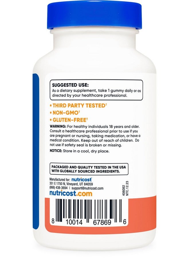 Nutricost Folic Acid (Vitamin B9) Vegetarian Gummies (120 Gummies, 1 mg Folic Acid Per Serving) - Supplement for Men & Women - Image 4