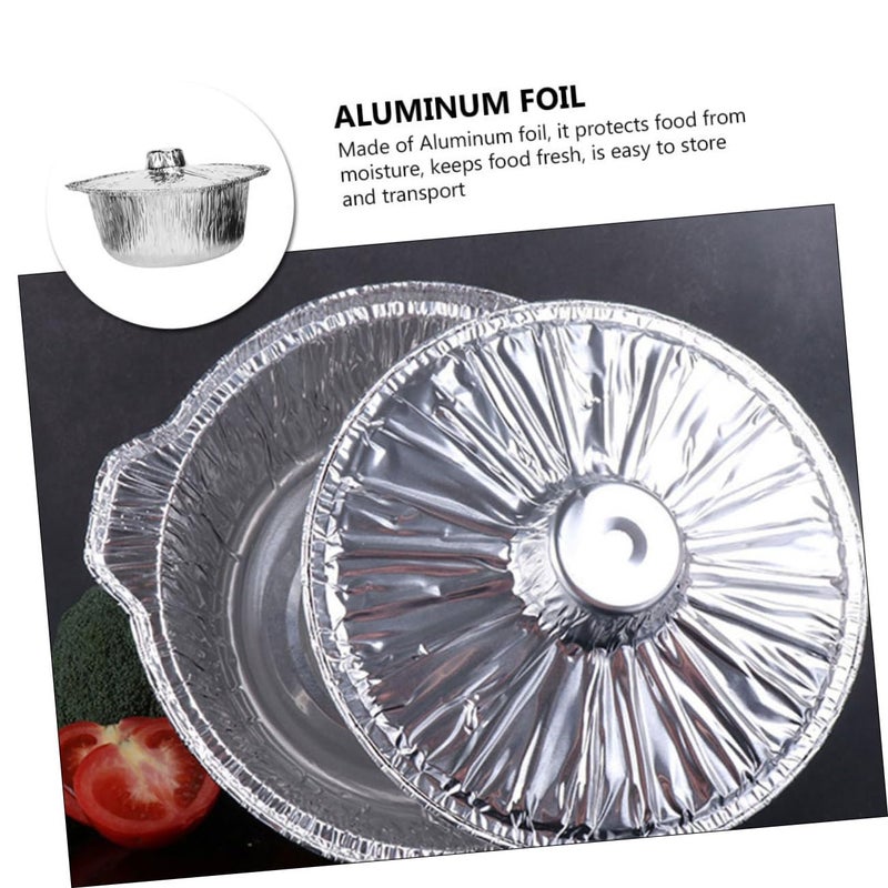 Aluminum Foil Pots With Lids For Bbq Baking Food Storage Picnic Supplies - Image 5