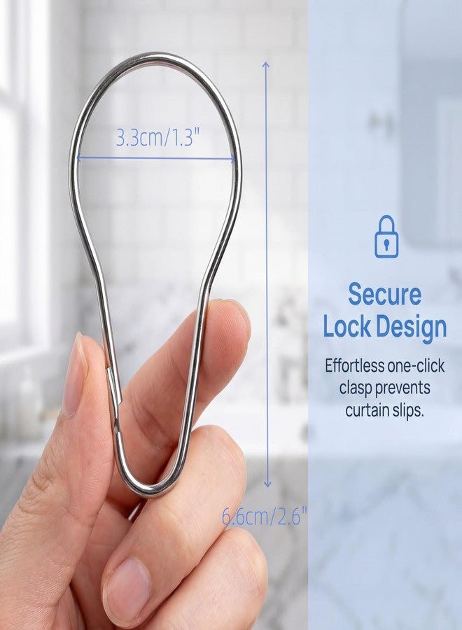 Lyellfe 200 Pieces Shower Curtain Hooks, Rust-Proof Metal Bathroom Curtain Rings for Bathroom Shower Rods Curtains - Image 2