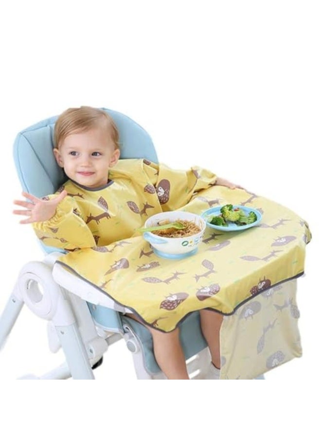 X spring Baby Weaning Bibs, Coverall Baby Feeding Bibs, Long Sleeves Bib with Waterproof, Waterproof Anti Dirty Feeding Bib for Babies Eating, High Chair Shirt Bib for Baby Weaning Supplies  - Image 1