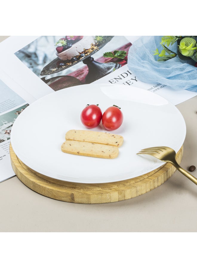 Sky Top Ceramic Plates, Pure White Bone China Dinnerware Set, 7-inch Moonlight Plates, 4-piece Set - Image 2