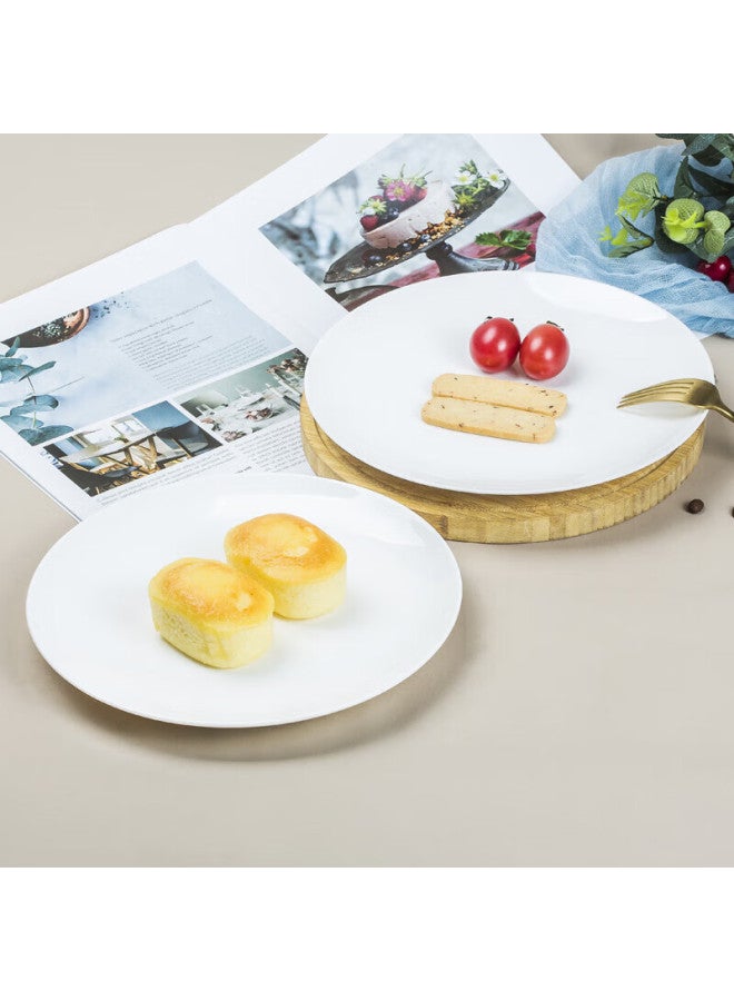 Sky Top Ceramic Plates, Pure White Bone China Dinnerware Set, 7-inch Moonlight Plates, 4-piece Set - Image 1