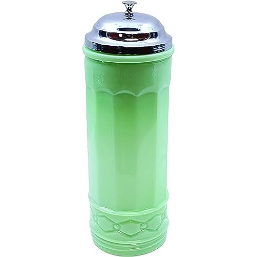 Tablecraft Tablecraft HJ714 Straw Jar with Metal Lid Green 