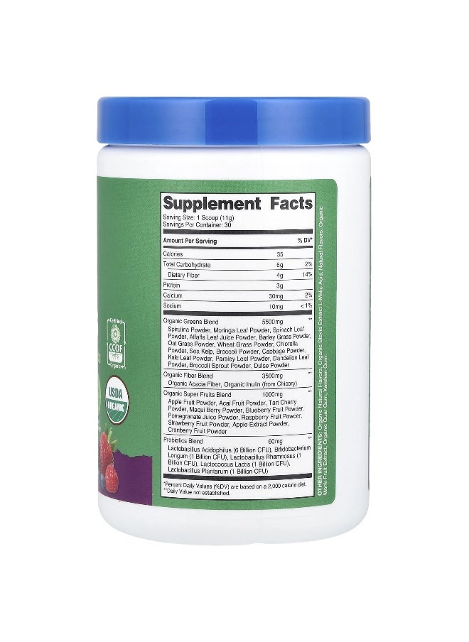 Nutricost - Nutricost, Organic Super Greens, Mixed Berry, 11.8 oz (330 g) - Image 1