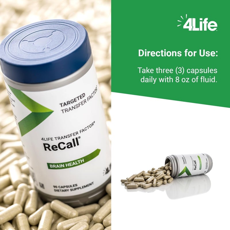 4Life Transfer Factor Recall  Supports Brain Health Memory and Learning with Ginkgo Biloba Bacopa Monnieri and Huperzia  90 Veggie Capsules - Image 5