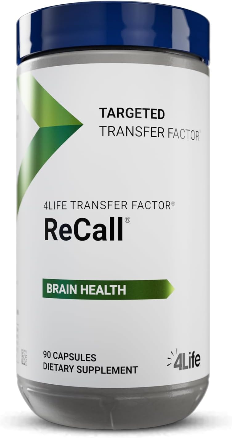 4Life Transfer Factor Recall  Supports Brain Health Memory and Learning with Ginkgo Biloba Bacopa Monnieri and Huperzia  90 Veggie Capsules - Image 1