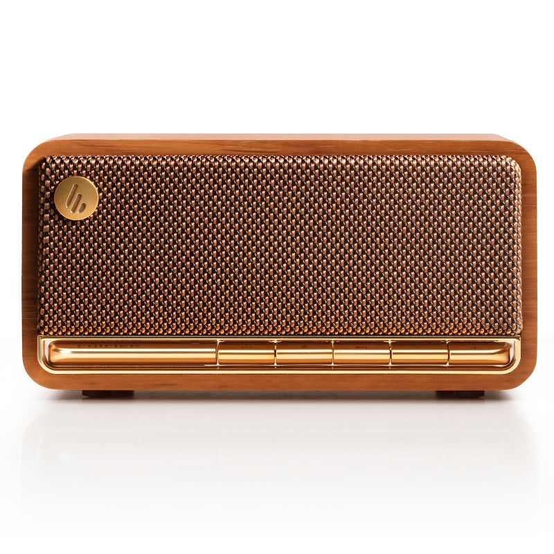Edifier Retro Wood Bluetooth SpeakerWireless Portable Speakers with 20W Stereo SoundVintage Decor Speaker with AUXUSB SoundcardMicro SD Brown - Image 2