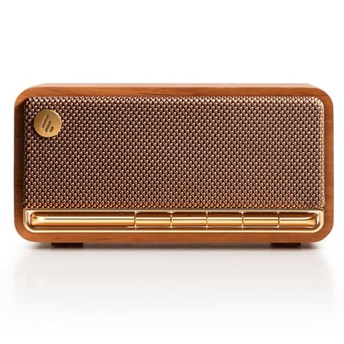 Edifier Retro Wood Bluetooth SpeakerWireless Portable Speakers with 20W Stereo SoundVintage Decor Speaker with AUXUSB SoundcardMicro SD Brown - Image 1