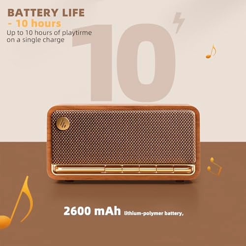 Edifier Retro Wood Bluetooth SpeakerWireless Portable Speakers with 20W Stereo SoundVintage Decor Speaker with AUXUSB SoundcardMicro SD Brown - Image 3