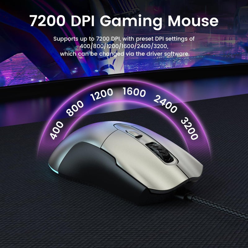 GEODMAER 65% Gaming Keyboard and Mouse Combo, RGB Backlit Keyboard + 7200 DPI Gaming Mouse, Ultra-Compact Anti-Ghosting Wired Keyboard and Mouse for PC Laptop Gamer - Image 3